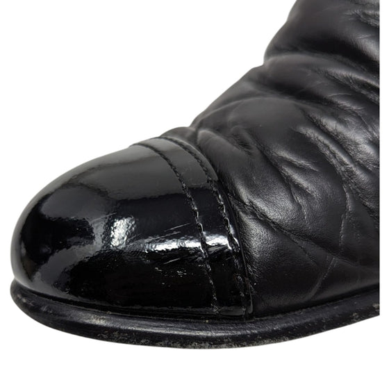 Chanel 2016 pearl button boots in black, size 36.5