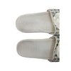 Chanel Camellia Tweed Slides in White, size 38
