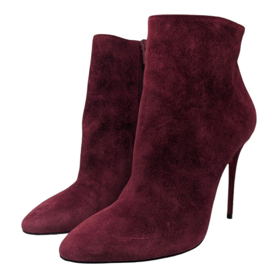 Christian Louboutin Eloise 100 ankle boot in burgundy, size 37.5