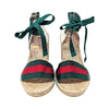 Gucci Lilibeth Sylvie Espadrille Wedge Sandals in Green, size 41