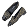Chanel Glitter Loafer in Black and Gold, size 39