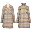 Burberry Nova Check Plaid Coat in Beige, Size 14