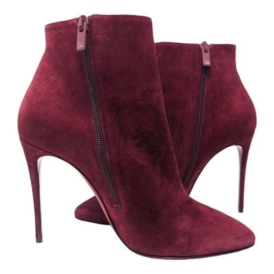 Christian Louboutin Eloise 100 ankle boot in burgundy, size 37.5