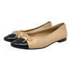 Chanel ballet flats ballerinas two tone beige black CC logo cap toe 39