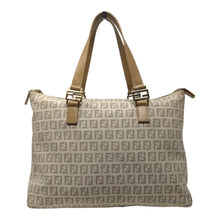  Fendi Zucchino monogram zip tote in beige