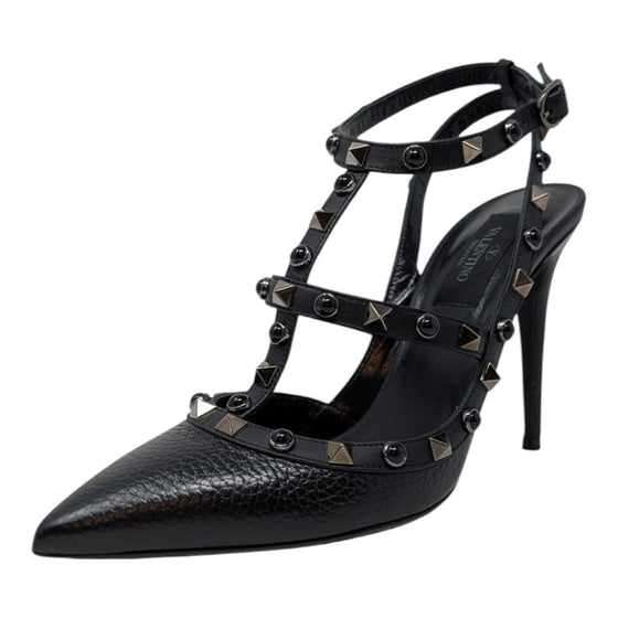 Valentino Rolling Rockstud 100mm Pump in Black, size 37