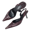 Vintage Chanel slingback kitten heels in burgundy, size 39