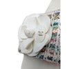 Chanel Camellia Tweed Slides in White, size 38