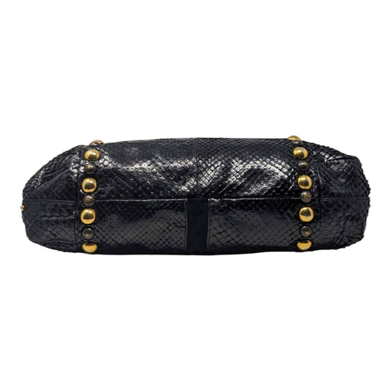 Gucci Babouska Hysteria Fall 2008 large python fringe tote in black