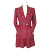 Chanel 2019 tweed blazer shorts suit in red tweed, size FR34