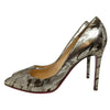 Christian Louboutin Pigalle 100 heel in gold, size 40.5