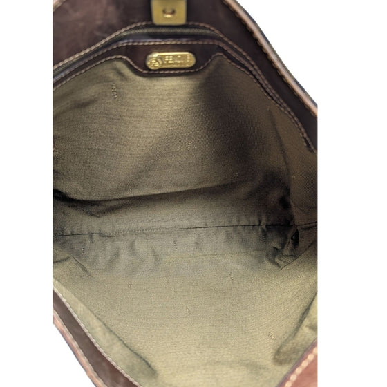 Vintage Fendi Zucca Shoulder Bag in Brown