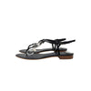 Chanel Big Logo T-Strap Sandal in Black, size 38