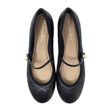  Christian Dior Cannage quilted ballet flat mary janes in black, size 41