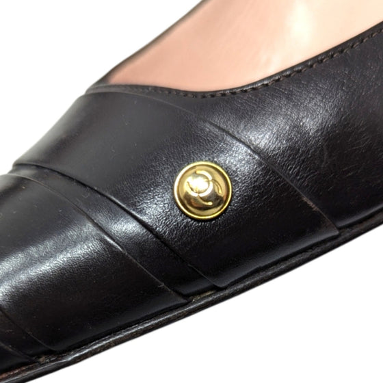 Vintage Chanel kitten heel pump in brown, size 38.5