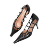 Prada Vintage Cutout Pointed Toe Pump in Brown, size 38.5