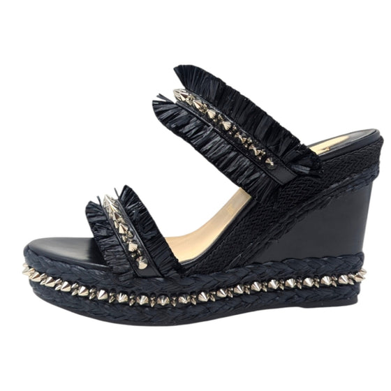 Christian Louboutin Voltinoudou 110 wedge heel in black, size 42