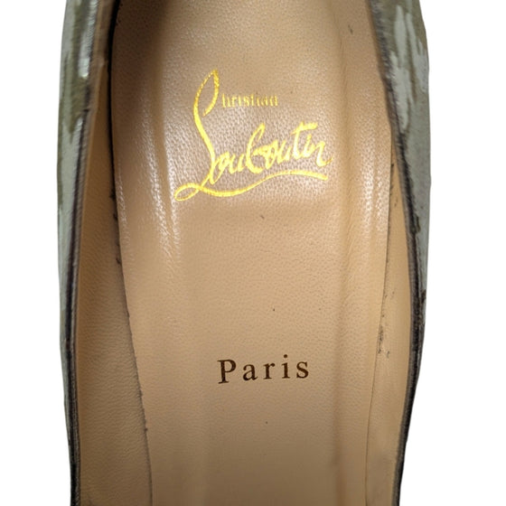 Christian Louboutin Pigalle 100 heel in gold, size 40.5