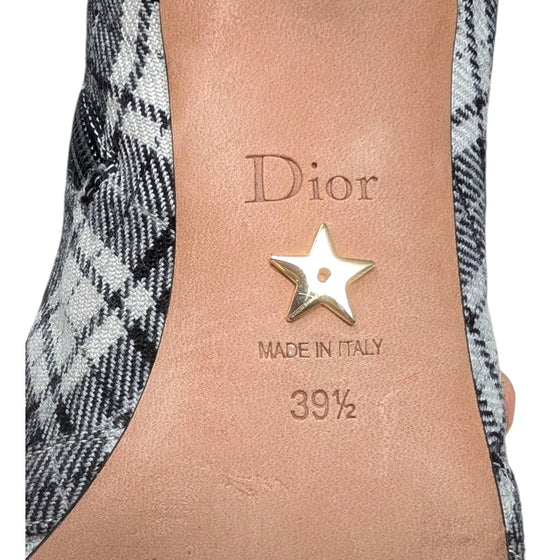 Dior Gang Tartan Ankle Boot in Black and White, size 39.5