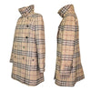 Burberry Nova Check Plaid Coat in Beige, Size 14