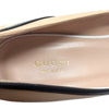 Gucci GG logo Malaga leather ballet flats in beige and white, size 37