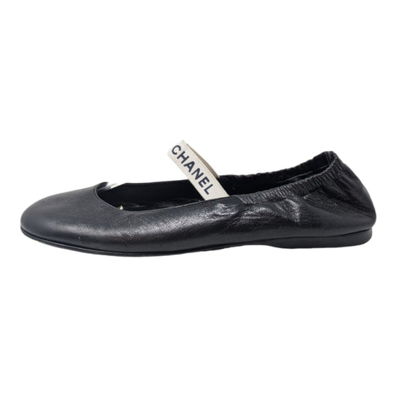 Chanel ballet flat Mary Janes in black, size 36.5