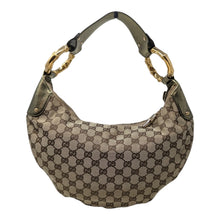  Vintage Gucci GG monogram bamboo ring hobo bag in beige