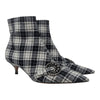 Dior Gang Tartan Ankle Boot in Black and White, size 39.5