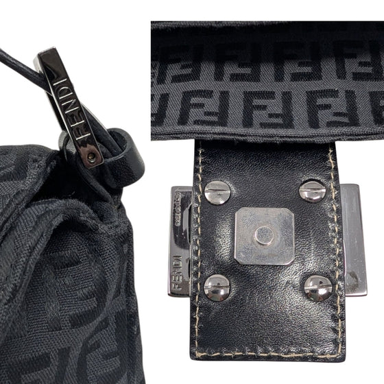 Vintage Fendi Double Flap Baguette in Black
