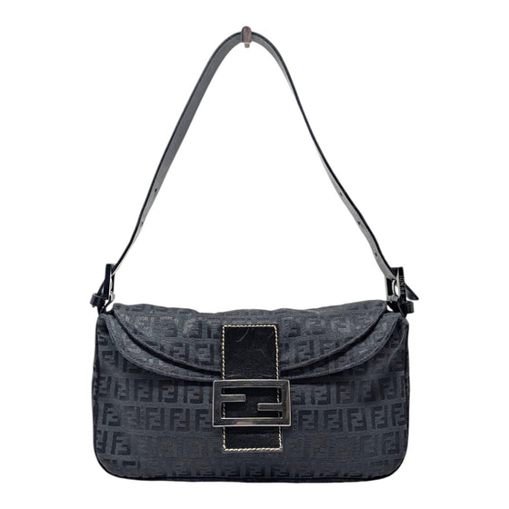 Vintage Fendi Double Flap Baguette in Black