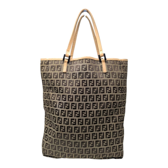 Fendi FF Zucchino vertical canvas tote in brown