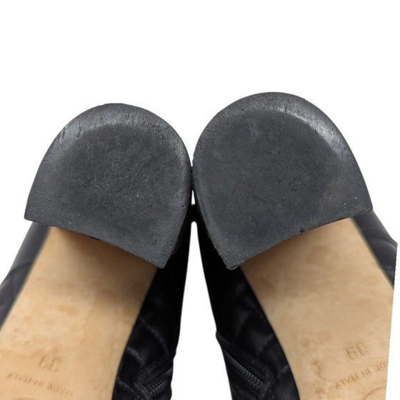 Chanel Quilted Ankle Boots in Black, Size 39