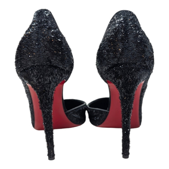 Christian Louboutin Iriza 100 d'orsay heels in black velvet, size 39.5