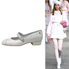 19C Chanel Mary Jane ballet flats in white sequin, size 37