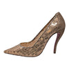 Christian Louboutin curved heel pump in bronze sequins, size 37