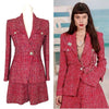 Chanel 2019 tweed blazer shorts suit in red tweed, size FR34