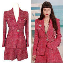  Chanel 2019 tweed blazer shorts suit in red tweed, size FR34