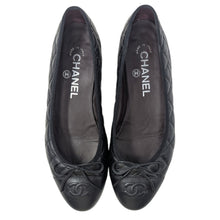  Chanel quilted ballet flats in black, size 37