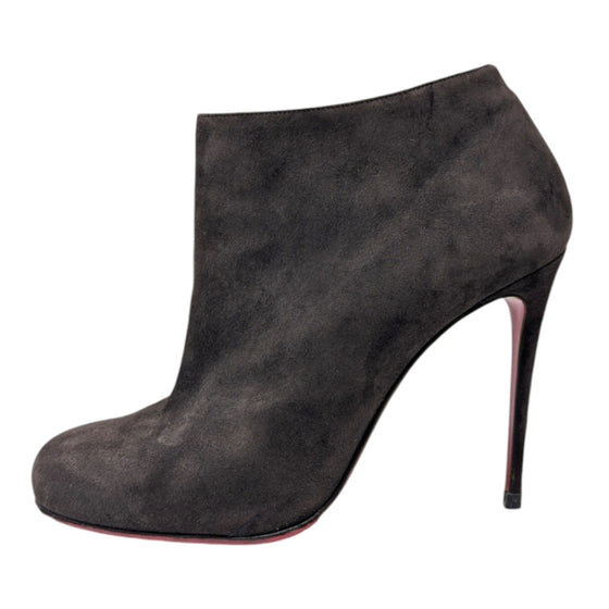 Christian Louboutin Bellissima 100 ankle boot in brown suede, size 38.5