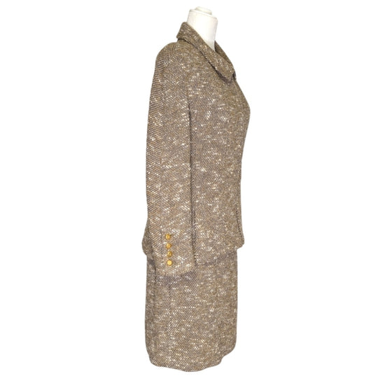 Vintage Chanel 1996 skirt suit in neutral tweed, size FR 40