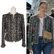  Vintage Chanel 2003 Fantasy Tweed Jacket in black, size FR40