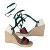 Gucci Lilibeth Sylvie Espadrille Wedge Sandals in Green, size 41