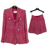 Chanel 2019 tweed blazer shorts suit in red tweed, size FR34