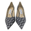 Jimmy Choo Love 85 pump in silver and black glitter, size 38