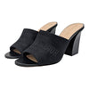 Christian Dior Dway Heeled Slides in Black, size 37.5