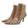 Vintage Gucci GG Monogram Ankle Boots in Brown, Size 9