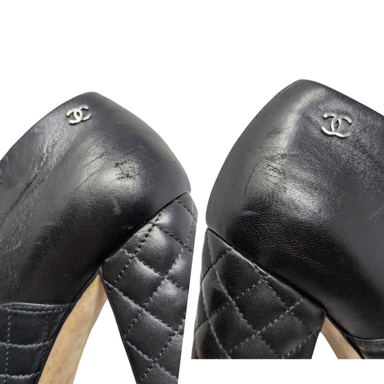 Chanel Quilted Ankle Boots in Black, Size 39