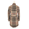 Burberry Brit Nova Check Plaid Double Breasted Wool Trench Coat Tan Navy 6 | S