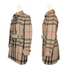 Burberry Brit Nova Check Plaid Double Breasted Wool Trench Coat Tan Navy 6 | S