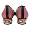 Chanel Logo Block Heel Pumps in Pink, size 37.5